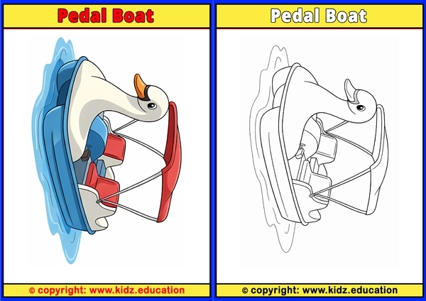 Pedal Boat - Printable Coloring Page for Kids