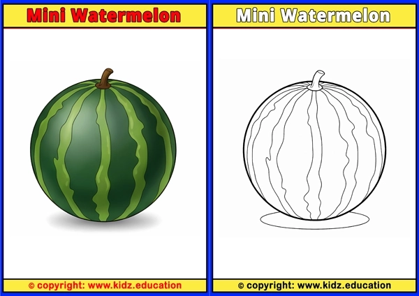 Mini Watermelon - Printable Coloring Page for Kids