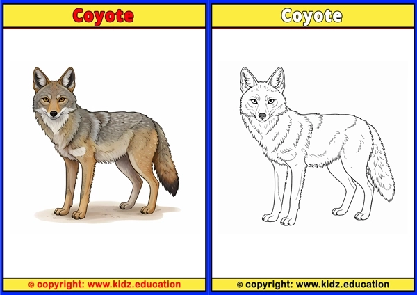 Coyote - Printable Coloring Page for Kids