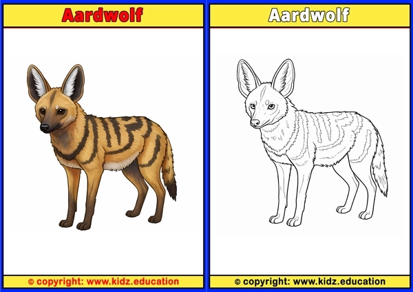 Aardwolf - Printable Coloring Page for Kids