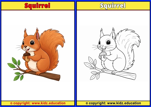 Squirrel - Printable Coloring Page for Kids