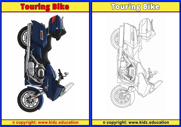 Touring Bike - Printable Coloring Page for Kids