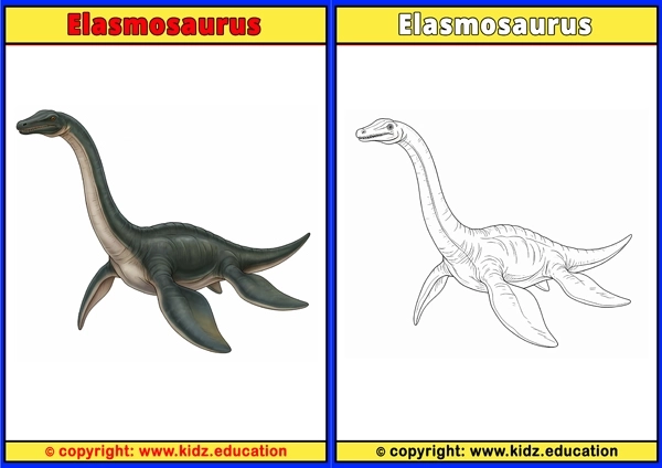 Elasmosaurus - Printable Coloring Page for Kids