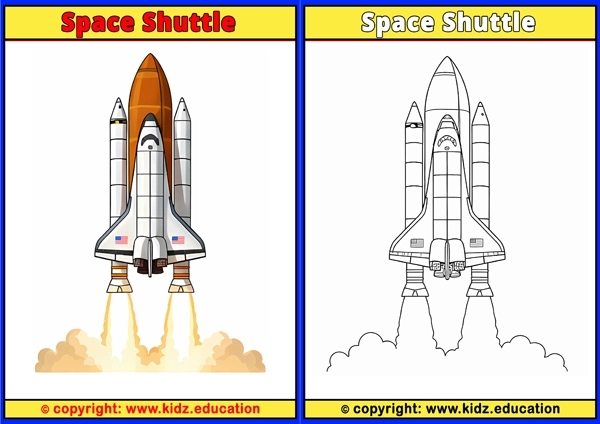 Space Shuttle - Printable Coloring Page for Kids