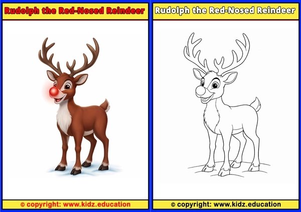 Rudolph - Printable Coloring Page for Kids