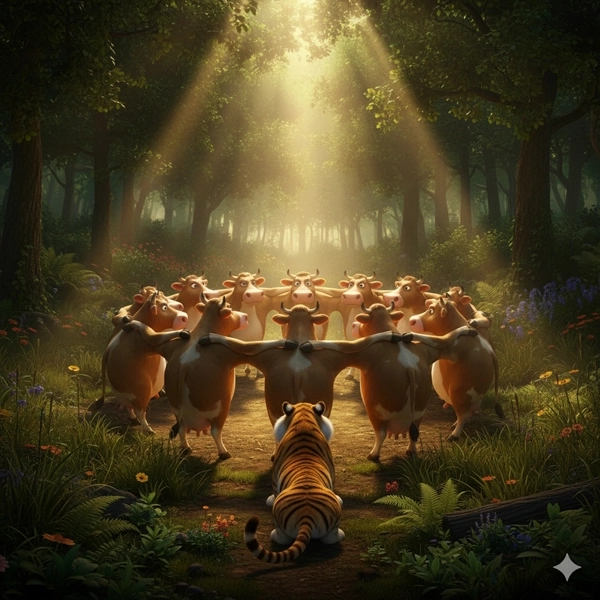 The Cows and the Tiger - Moral Story for Kids
