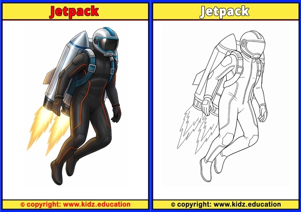 Jetpack - Printable Coloring Page for Kids