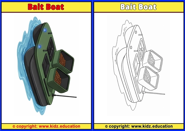 Bait Boat - Printable Coloring Page for Kids