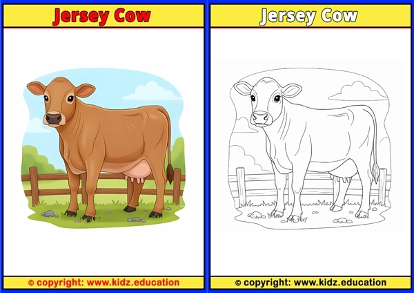 Jersey Cow - Printable Coloring Page for Kids