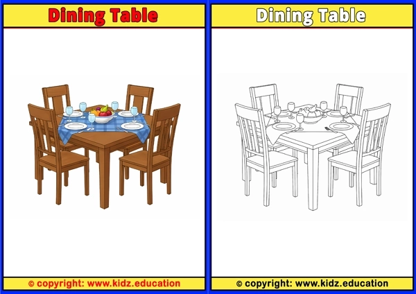 Dining Table - Printable Coloring Page for Kids