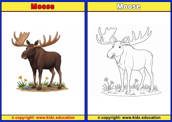 Moose - Printable Coloring Page for Kids