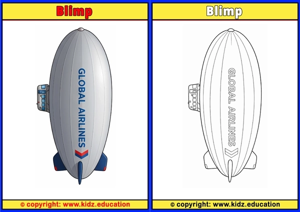Blimp - Printable Coloring Page for Kids