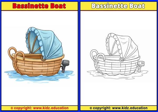 Bassinette Boat - Printable Coloring Page for Kids