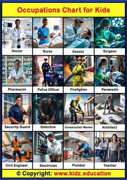 Occupations Chart – 1 | Printable Educational Chart for Kids