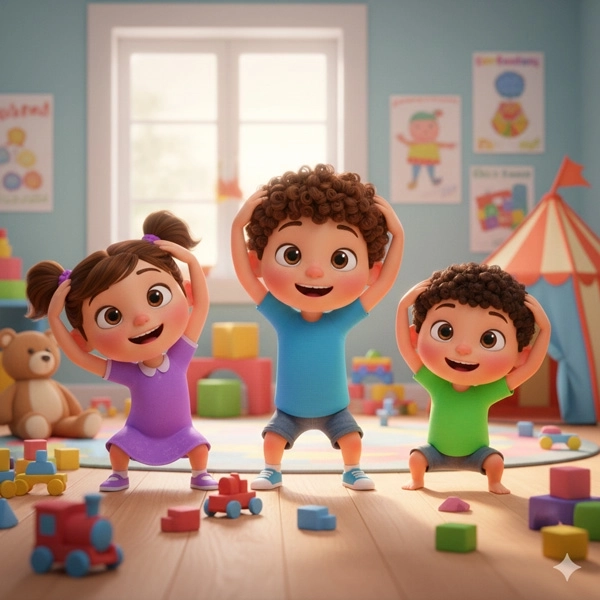 Head, Shoulders, Knees, and Toes - Nursery Rhymes for Kids in English (Full Lyrics)