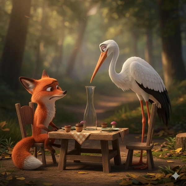 The Fox and the Stork - Moral Story for Kids