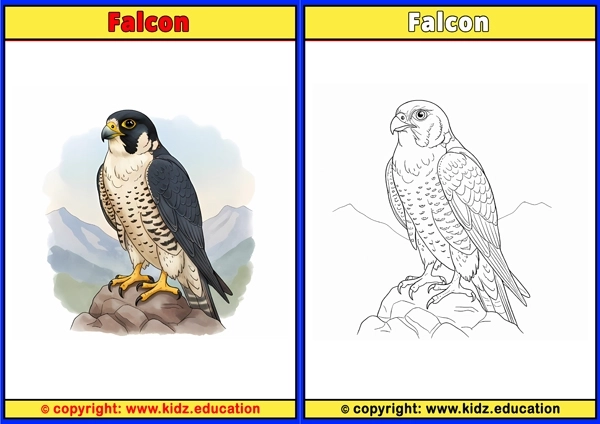 Falcon - Printable Coloring Page for Kids