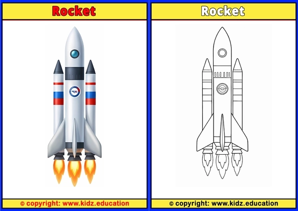 Rocket - Printable Coloring Page for Kids