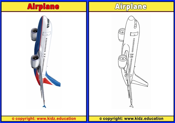 Airplane - Printable Coloring Page for Kids