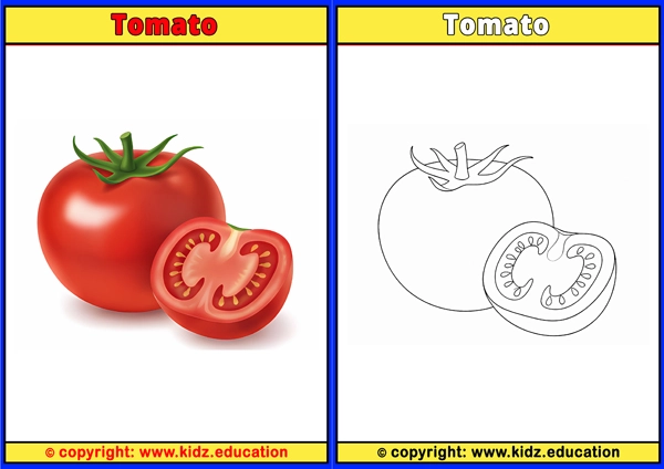 Tomato2 - Printable Coloring Page for Kids