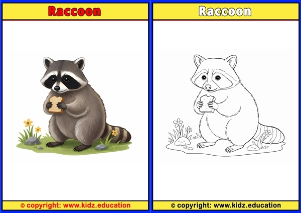Raccoon - Printable Coloring Page for Kids