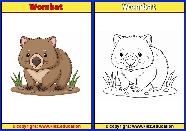 Wombat - Printable Coloring Page for Kids