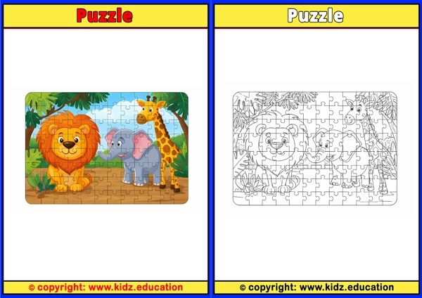 Puzzle - Printable Coloring Page for Kids