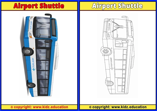 Airport Shuttle - Printable Coloring Page for Kids