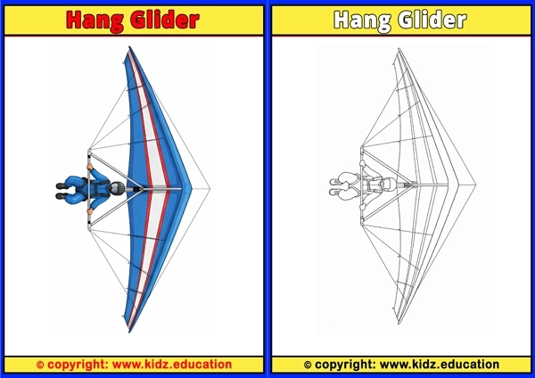 Hang Glider - Printable Coloring Page for Kids