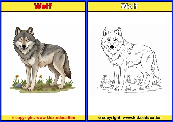 Wolf - Printable Coloring Page for Kids