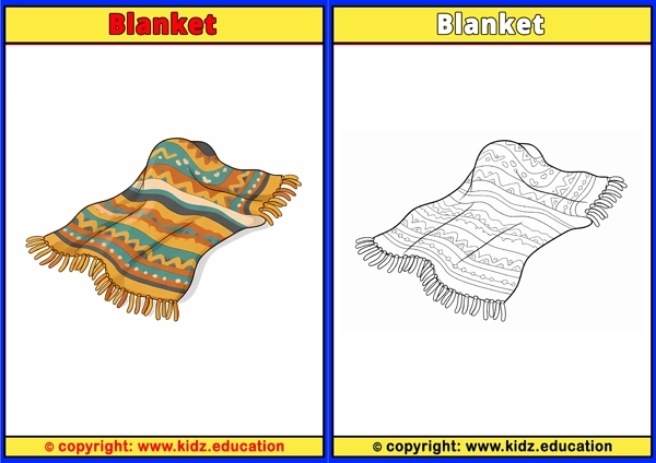 Blanket - Printable Coloring Page for Kids