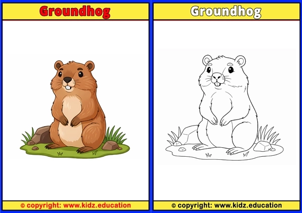Groundhog - Printable Coloring Page for Kids