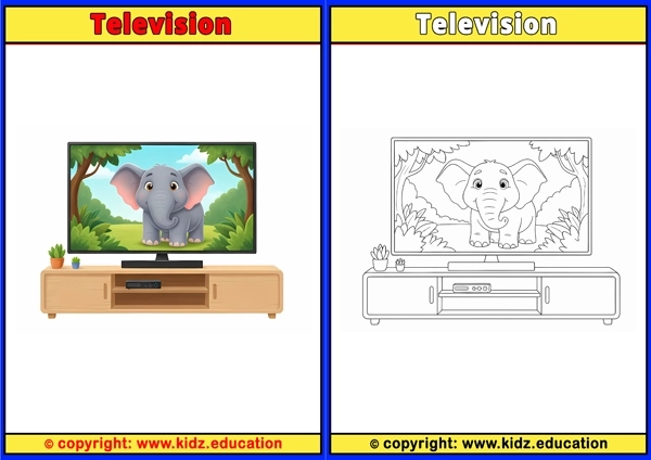 Television - Printable Coloring Page for Kids
