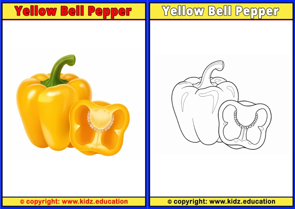 Yellow Bell Pepper - Printable Coloring Page for Kids