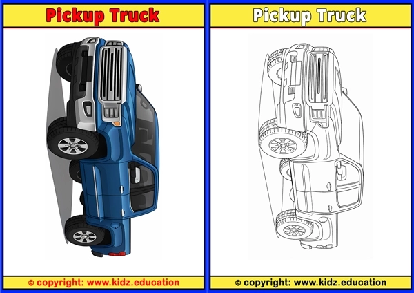 Pickup Truck - Printable Coloring Page for Kids