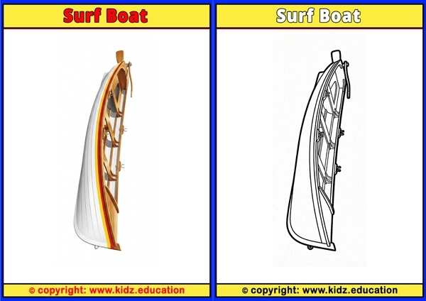 Surf Boat - Printable Coloring Page for Kids