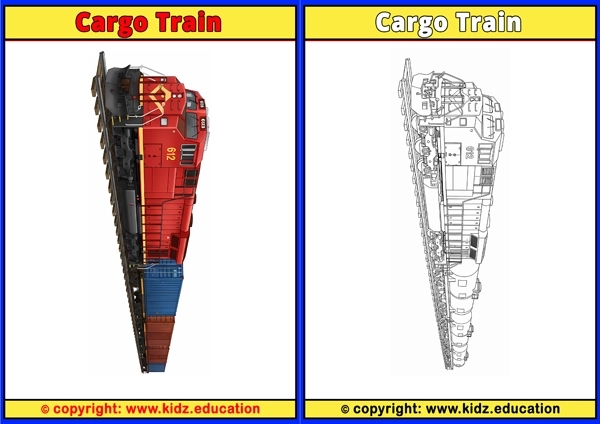 Cargo Train - Printable Coloring Page for Kids