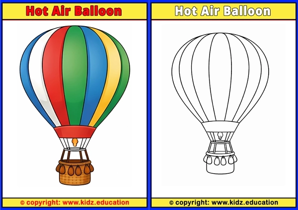 Hot Air Balloon - Printable Coloring Page for Kids