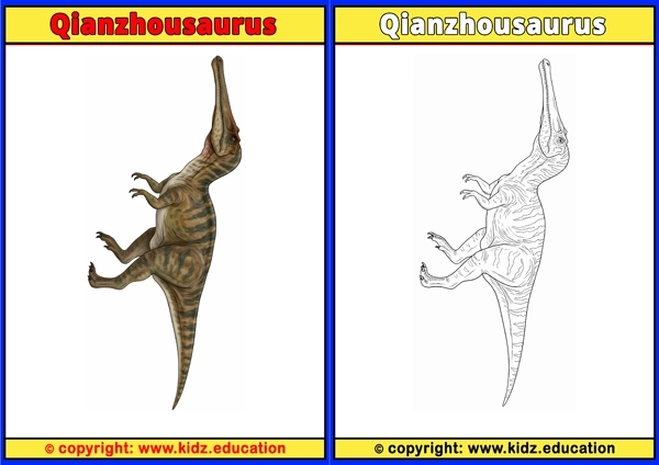 Qianzhousaurus - Printable Coloring Page for Kids