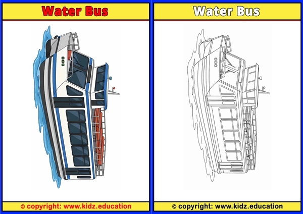 Water Bus - Printable Coloring Page for Kids