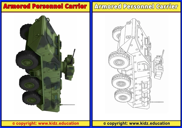 Armored Personnel Carrier - Printable Coloring Page for Kids