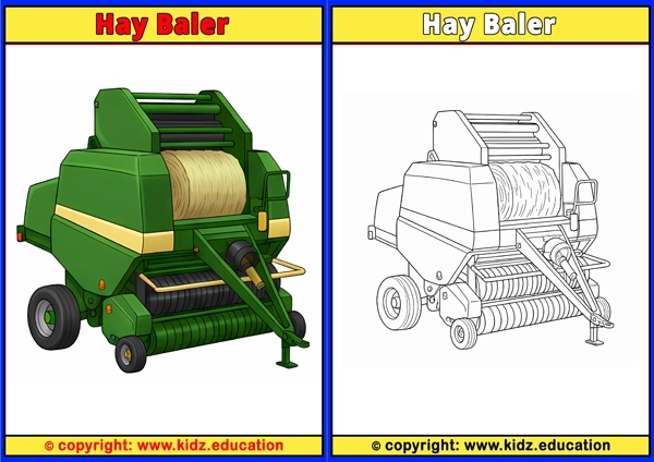 Hay Baler - Printable Coloring Page for Kids