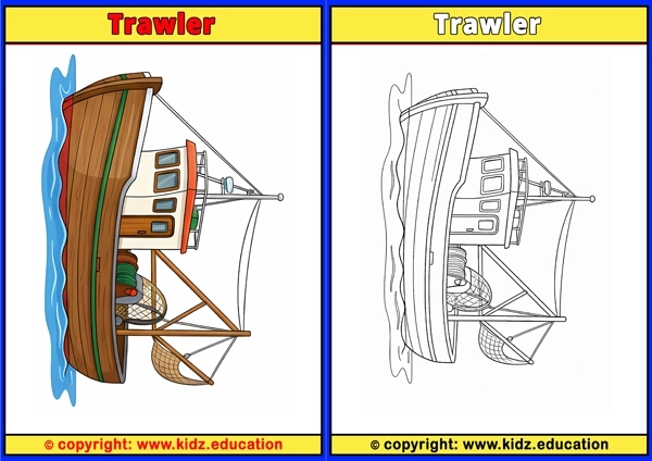 Trawler - Printable Coloring Page for Kids