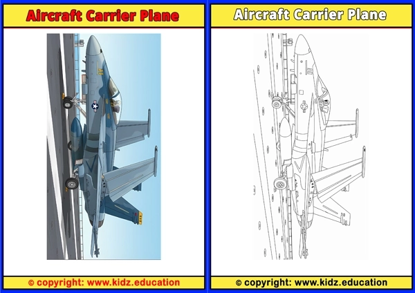 Aircraft Carrier Plane - Printable Coloring Page for Kids