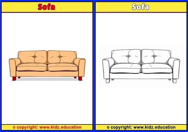 Sofa - Printable Coloring Page for Kids