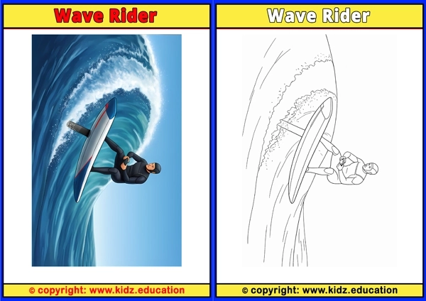 Wave Rider - Printable Coloring Page for Kids