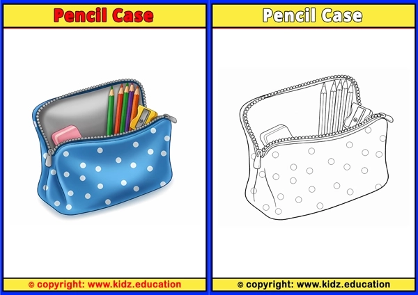 Pencil Case - Printable Coloring Page for Kids