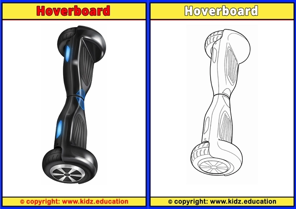Hoverboard - Printable Coloring Page for Kids