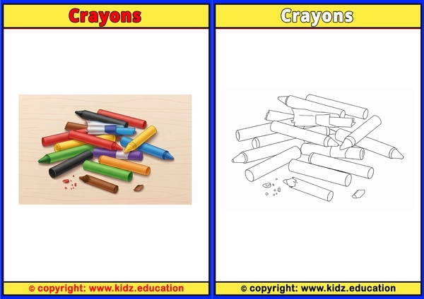 Crayons - Printable Coloring Page for Kids