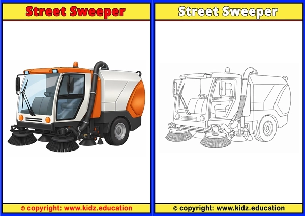 Street Sweeper - Printable Coloring Page for Kids